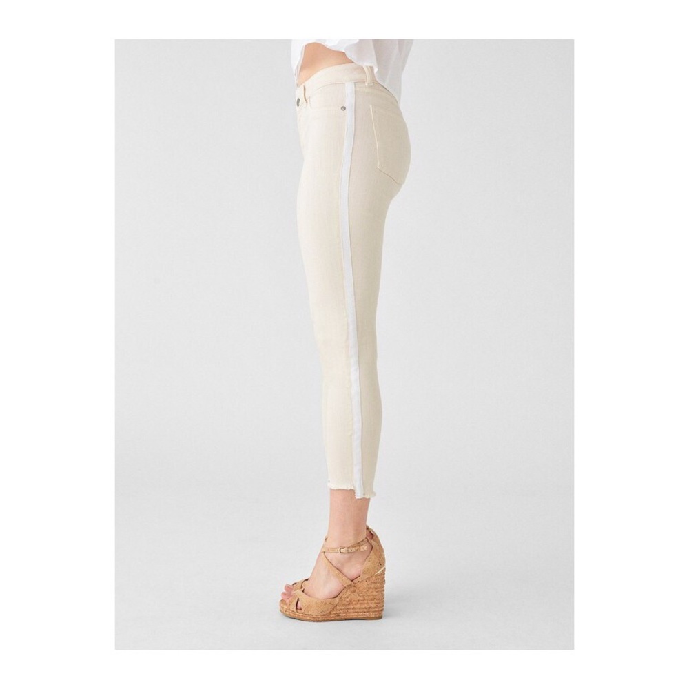 Dl1961 cream jeans with white stripe